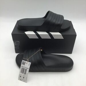 Adidas Adilette Aqua Slides Mens Size 8 Core Black Sandals F35550 NEW